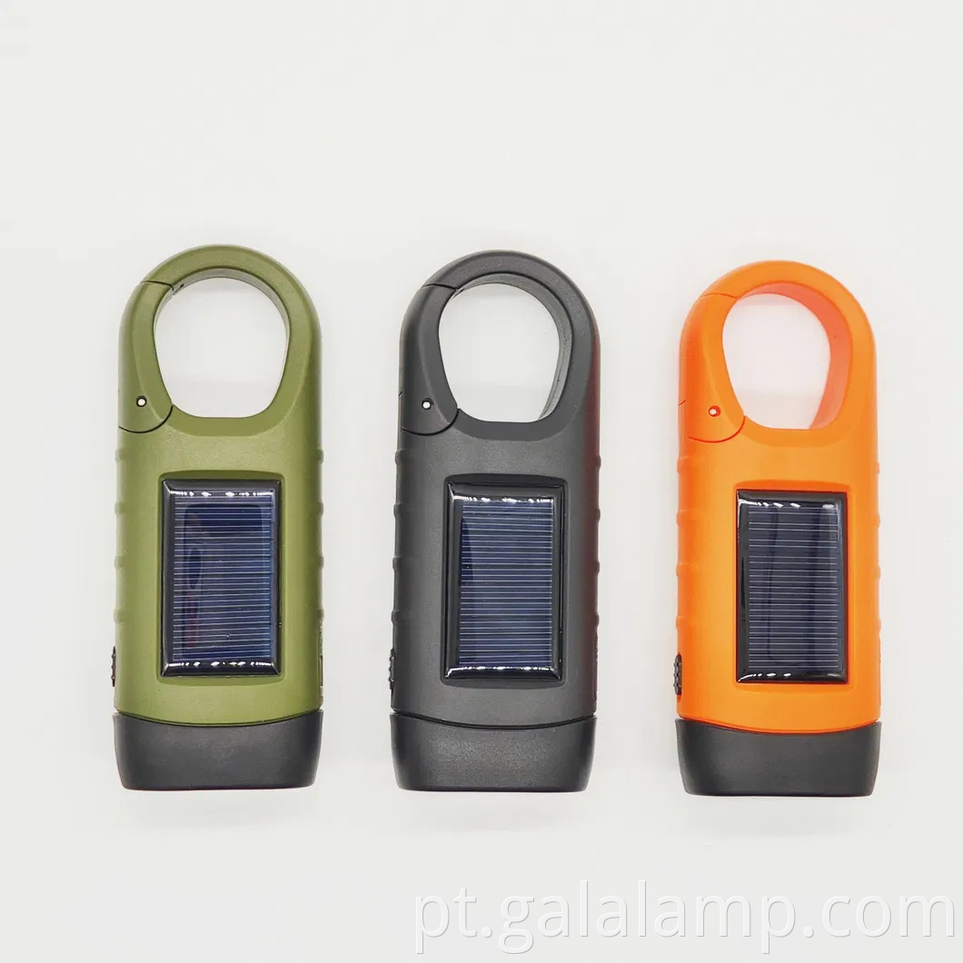 Lanterna de emergência movida a energia solar com manivela de manivela lâmpada